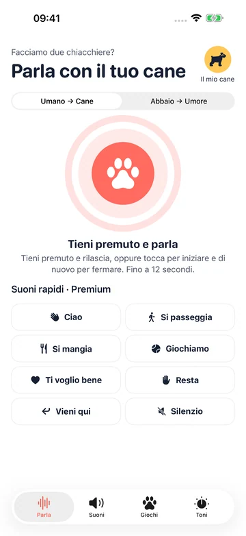 Schermata di registrazione Umano a Cane in Human to Dog Translator: Play per iPhone